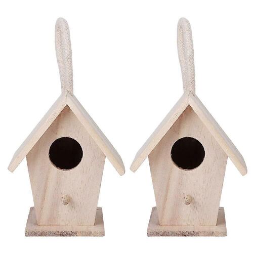 Nichoir En Bois Pour Oiseaux, Boîte De Nidification, Accessoire Decoratif Pour Terrasse Exterieure, Cabane Suspendue Pour Jardin