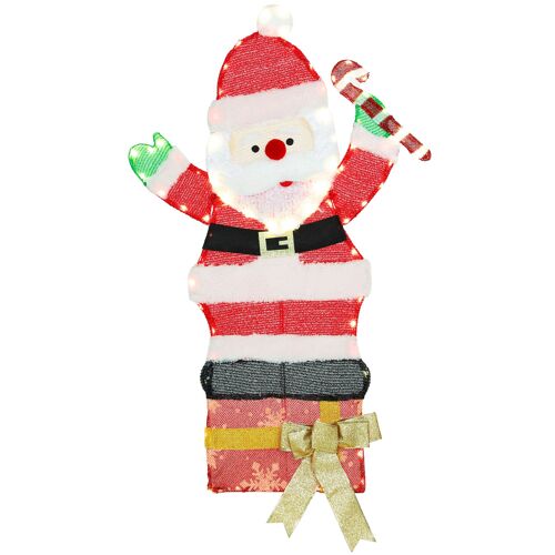 Père Noël lumineux H.93cm - 97 LEDs blanc chaud - décoration de Noël extérieure norme IP44