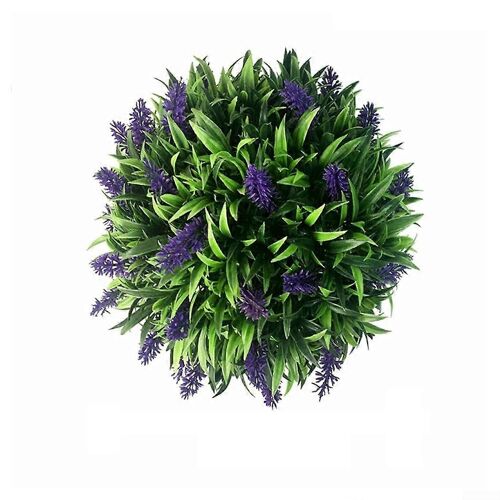 Boule de lavande artificielle suspendue, panier de fleurs de lavande violette fait maison pour la decoration interieure, boule de plante artificielle de 20 cm