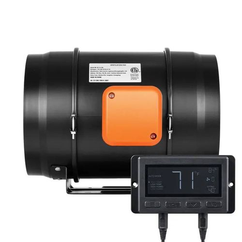 Ventilateur de Conduit en Ligne-Duoku- de 8 Pouces- 807 CFM- avec Contrôleur de Température et D'humidité- à Moteur EC Silencieux