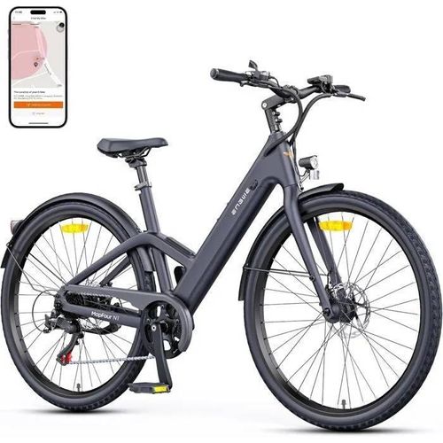 Engwe N1 Air St - Vélo Électrique 28'' - Cadre En Fibre De Carbone - Autonomie 100 Km - Batterie 36v 10ah - Freins À Disque - Gris