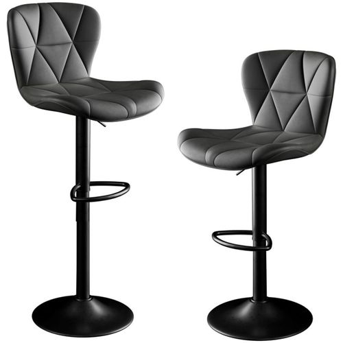 Tabouret De Bar Lot De 2, Chaises De Bar Avec Repose-Pieds,Siège Bar Réglables En Hauteur Pour Cuisine,Comptoir,Bar,Noir