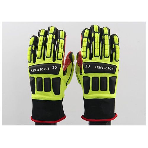 Gants de travail lourds, protection contre coupures, abrasions, déchirures et chocs, taille L, poignets maille respirants, renfort cuir pour meilleure prise, confort toutes conditions