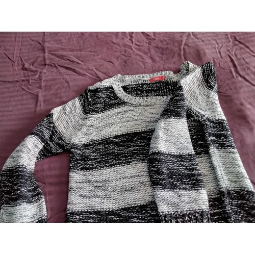 Pull En Maille Gris Chiné