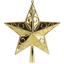 Étoile de Noël en plastique 20 cm pour sommet de sapin - décoration festive réutilisable pour arbre de Noël - ornements traditionnels