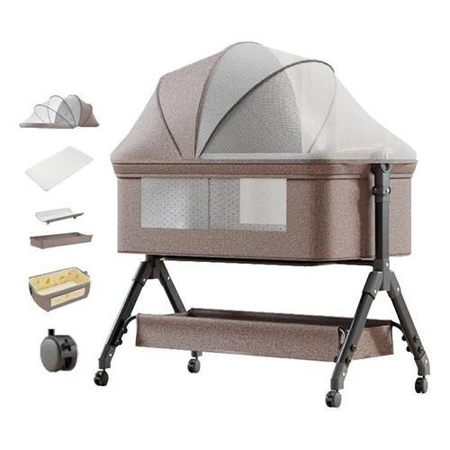 Lit Bébé Magic Zc Lit Bebe Lit Cododo Evolutive 0-2ans Hauteur Réglable Table À Langer Panier De Rangement Avec Matelas Jusqu'à 20kg