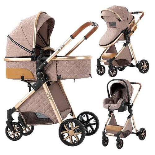 Poussette Magic Zc Pousette Trio 3 En 1 Poussettes Combinées Pousette Jusqu'à 30kg 0-3ans Avec Sac À Main Avec Habillage Pluie Kaki