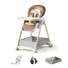 Chaise Haute Bebe Magic Zc Chaise Haute Évolutive Pliage En Un Clic 6 Positions De Hauteur Cuir Pu Jusqu'à 30 Kg De 6 Mois À 3 Ans