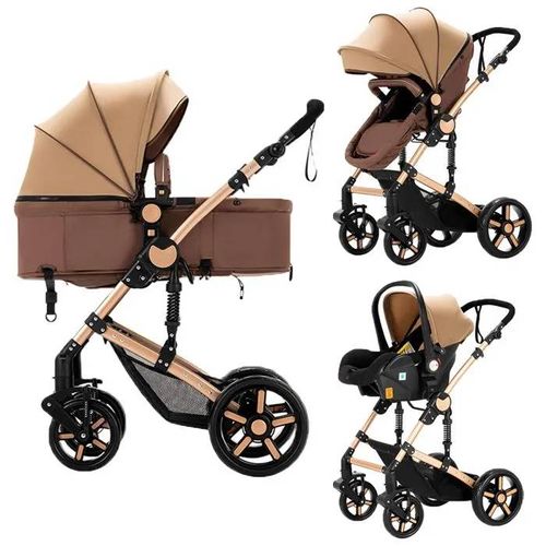 Poussette Magic Zc Poussette 3 En 1 Poussette Pour Nouveau-Né Pliage En Un Clic Hamac Réversible Pliage En Un Clic Frein À Pied Kaki