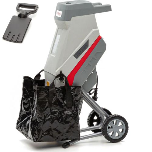 Broyeur de vegetaux electrique 2500W 2 Lames acier trempe Branches jusqu'à 45mm Sac 45L IKRA