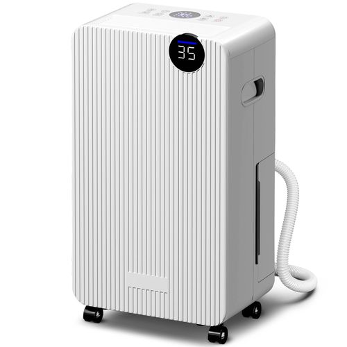 Déshumidificateur d'air 12L/jour mobile silencieux réservoir 2,1L timer 24H écran LED témoin d'humidité filtre lavable