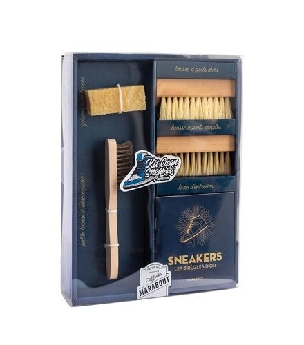Kit Clean Sneakers Premium - Le Livre D'entretien Avec 1 Brosse À Poils Souples, 1 Brosse À Poils Durs, 1 Petite Brosse Et 1 Gomme Anti-Traces