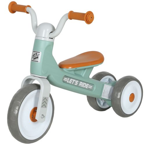 Draisienne 3 Roues Enfant 12-36 Mois Pneu Eva Silencieux Grande Selle Métal Vert D'eau
