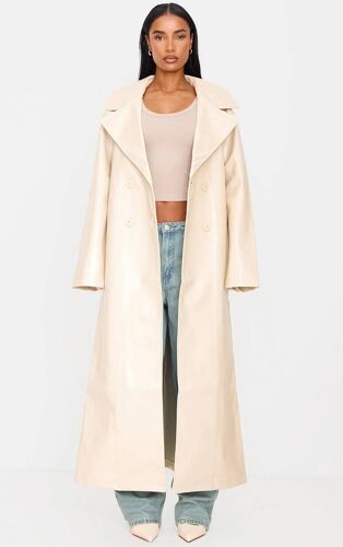 Femme Trench En Pu Sable Effet Croco | Taille 38