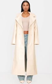 Femme Trench En Pu Sable Effet Croco | Taille 44