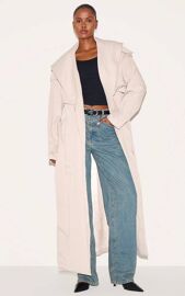 Femme Trench Oversize Texturé Écru À Détail Noué Ecru | Taille 34