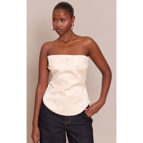 Femme Top Corset En Jacuard Crème Brodé | Taille 38