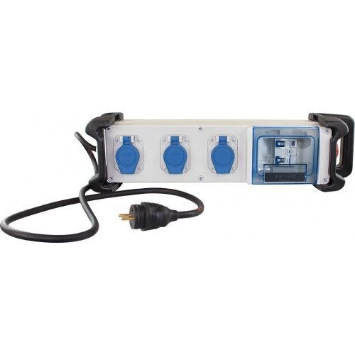 Coffret de chantier Monophasé 3 prises 2P+T avec cordon d'alimentation EUR'OHM