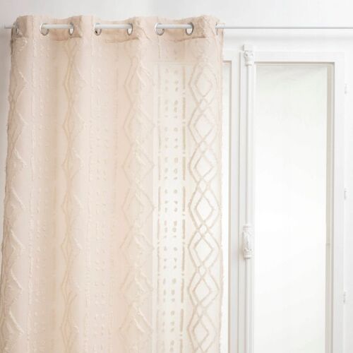 Voilage Sama Impression Jacquard 140 X 240 Cm - Lin/Beige