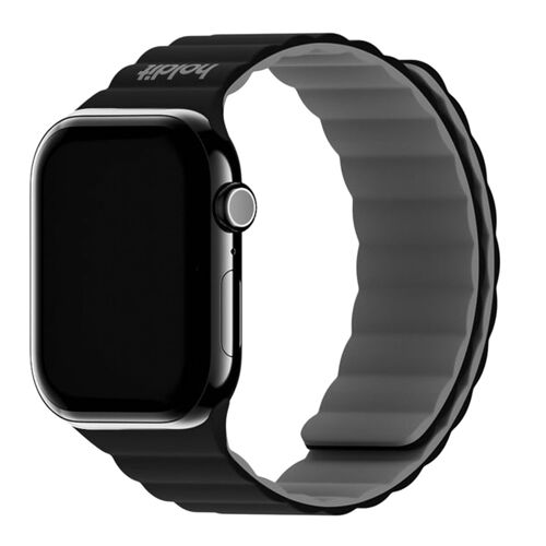 Holdit Bracelet en silicone magnétique Watch Series 1 11 / SE / Ultra (44/45/46/49 mm) Black / Grey