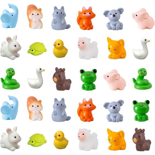 Mevronisshop-Lot De 30 Mini-Animaux En Résine Pour Décoration D'intérieur, Micro-Paysage (15 Styles)