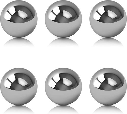 MEVRONISSHOP-Bille en acier Inoxydable, Billes Pleines Polies, Diamètre 20 mm, 6 Pièces