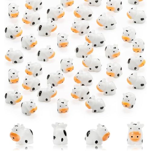NouvelHorizonstore-100 Pcs Mini Vache Figurines R¿¿sine Vache Miniature Animaux Figurines F¿¿e Jardin Miniature Mousse Paysage DIY Artisanat Facile ¿¿ Utiliser