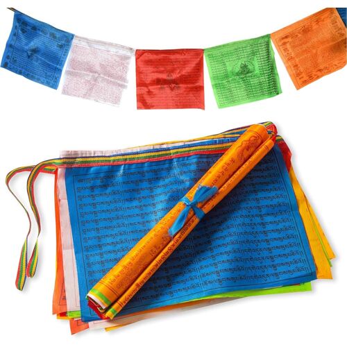 MEVRONISSHOP-Drapeau de Prière Tibétain,7 meter Prière Bouddhiste Tibétain,Drapeau Tibétain,Multicolored 20 drapeaux 28 x 35cm Décoration extérieure