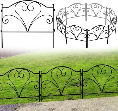 Mevronisshop-Clôture De Jardin Décorative 45 Cm H X 50 Cm L 5 Panneaux Longueur Totale 2,5 M Clôture Sans Creuser