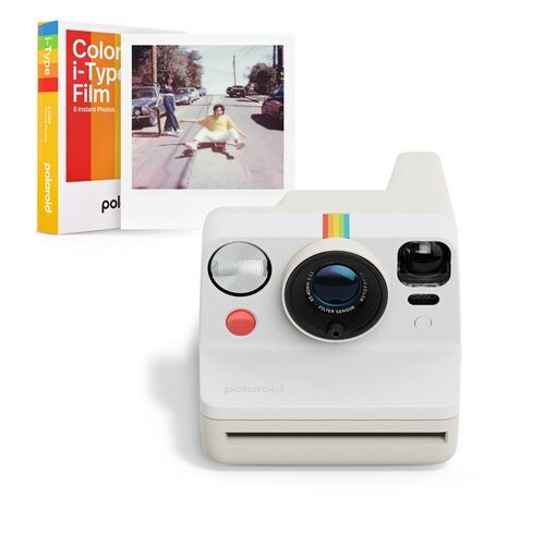 Appareil photo instantané Polaroid Coffret Fnac Darty Now Génération 3 - 40% de matières recyclées - 16 films inclus - Blanc Galet
