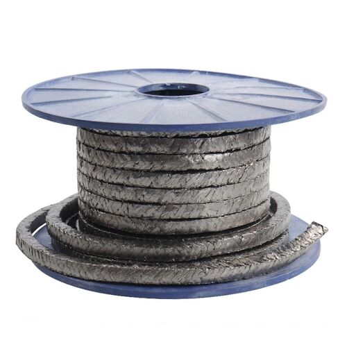 Graphite Tressé d'Emballage pour les Pompes et les Vannes de 5 Mètres 16x16mm 18x18mm 20x20mm de Haute Qualité Matériau d'Étanchéité