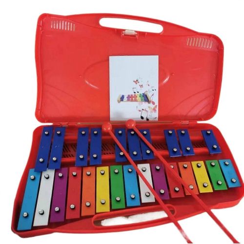 Xylophon-Instrument Professionnel 25-Note De Plastique, Xylophone, Glockenspiel Rouge Avec Des Maillets Pour Les Enfants Et Les Adultes