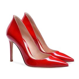 Les Femmes De Haut Talon Open Toe Stiletto Sandales À Boucle En Cuir Verni De Mariage De Soirée Chaussures Eu46 Rouge