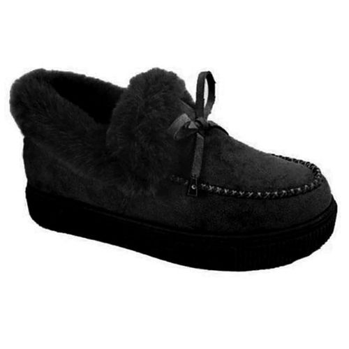 Fausse Fourrure Hiver Au Chaud Cheville Bottines Pour Les Femmes, Mignon, Casual Slip-On, Des Mocassins, Noir, Taille 6.5-7
