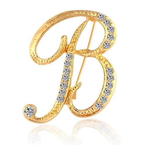 Broche Lettre Az En Strass, Bijou Lettre Dorée, Cadeau