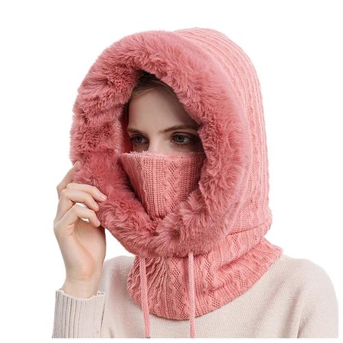 D'hiver Des Femmes De Plein Air Équestre Du Harnais Froid, Un Bonnet Chaud Avec Col Guêtre - Rouge, Taille M