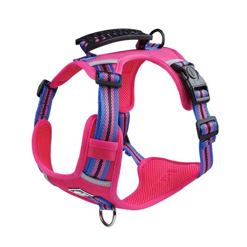 Pas De Pull Harnais Pour Chien, Pour Les Petites Et Moyennes Chiens De Grande Taille, Réglable Réfléchissant Chiot Gilet Avec Poignée Souple Et Boucle De Sécurité (Rose, M)