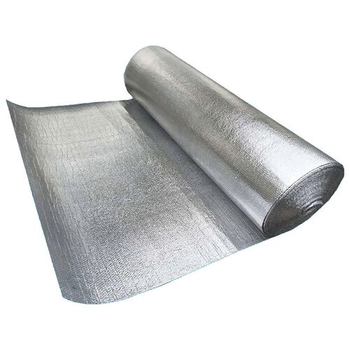 Isolation Film 1X5M Auto-Adhésive en Aluminium de Bulle Radiateur Réflecteur Réfléchissant la Chaleur pour les Murs, les Planchers Toits