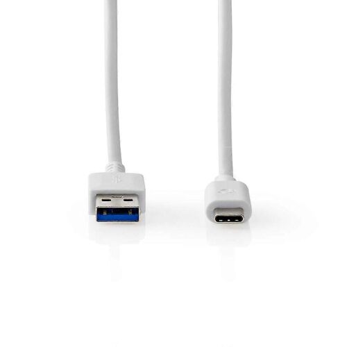 USB Câble USB 3.2 Gen 1 USB A Mâle vers USB-C Mâle 1m 5 Gbit / s Nickelé PVC Rond Blanc
