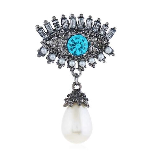 Rétro Mal Des Yeux En Strass Broche Broches Pour Les Femmes, Style Vintage Bijoux Accessoires, Coloré Design Crystal
