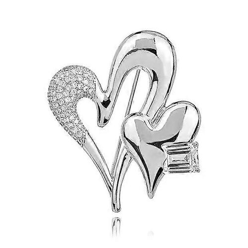 C?ur Broche En Or Avec Des Cristaux De Strass Pour Les Femmes, Bijoux De Mode Cadeau, Élégant Décolleté Accessoire Pour Les Filles