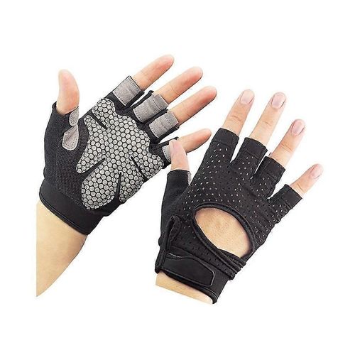Gants De Musculation Pour Les Hommes Et Les Femmes, Les Noirs De L'exercice Des Gants Avec Paume De Soutien Pour La Salle De Sport De Formation, De Taille Moyenne
