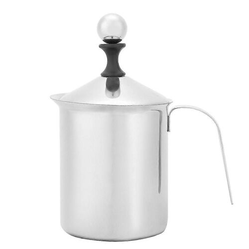800ml Inox Pot de Crème pour le Cappuccino et de la Mousse de Café, Durable Mousseur à Lait avec un Design Ergonomique
