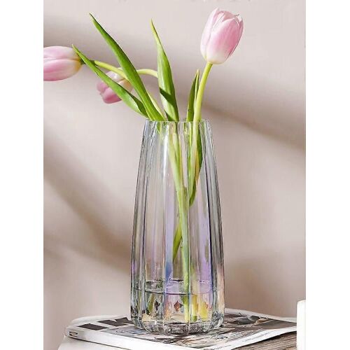 Vase en Verre de Cristal Hydroponique Fleur de Conteneurs de 8,7 Pouces arc-en-ciel de Couleur de Décoration pour les Mariages et les Cadeaux