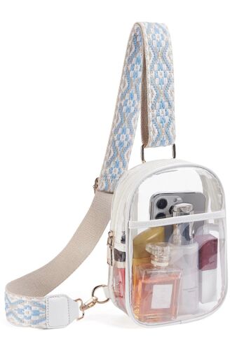 Claire Stade de Sacs pour les Concerts et les Événements - PVC Transparent Sac Fourre-tout, 12x12x6 pouces, avec Bandoulière Réglable et Réutilisable