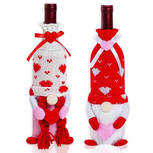 2 PCS Mignon Flacon Rouge Couvre pour la saint-Valentin la Fête