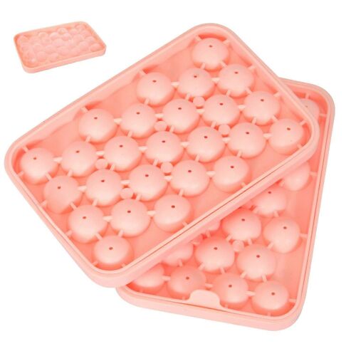 Ronde Moule À Glaçons Ensemble De 2 Sans Bpa 25-Ball Silicone Plateaux Pour Le Whisky Et Cocktail De Refroidissement