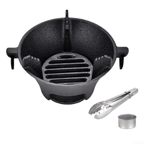 Portable de la Fonte Hibachi de Charbon de bois Grill coréen Style de Revêtement Antiadhésif Compact 16 cm IndoorOutdoor