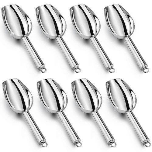 Petite Pelle À Glace Jeu De 8, 3 Once En Acier Inoxydable Scoopers De Cubes De Glace, Pet Food, Cuisine Et Bidons