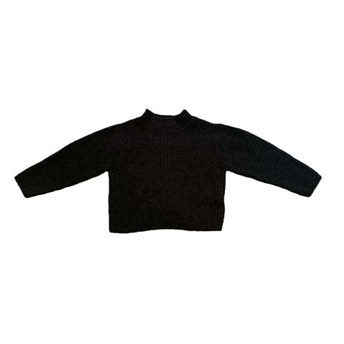 Pull Noir A Fils Dores Scintillants. Col Montant. Kiabi. Taille 3 Ans